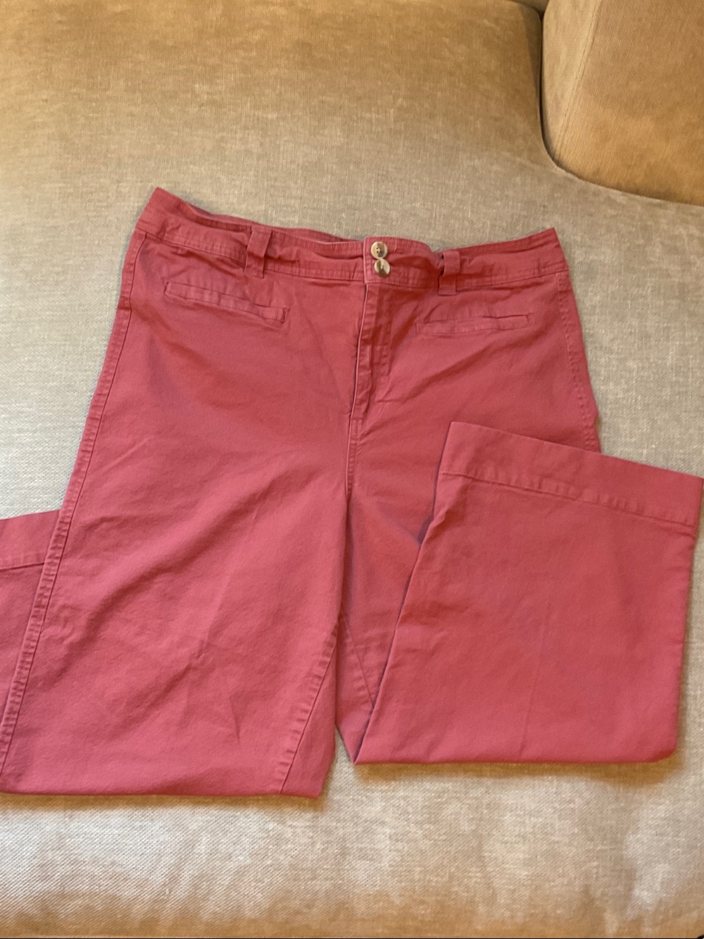 Women’s Mid-Rise Terra Cotta Wide Leg Crop Pants